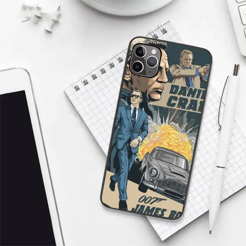 

funny Bond 007 Phone Case for iPhone 7 8 11 12 Pro X XS XR Samsung A S 6 7 9plus 10plus 21s 71 mobile bags