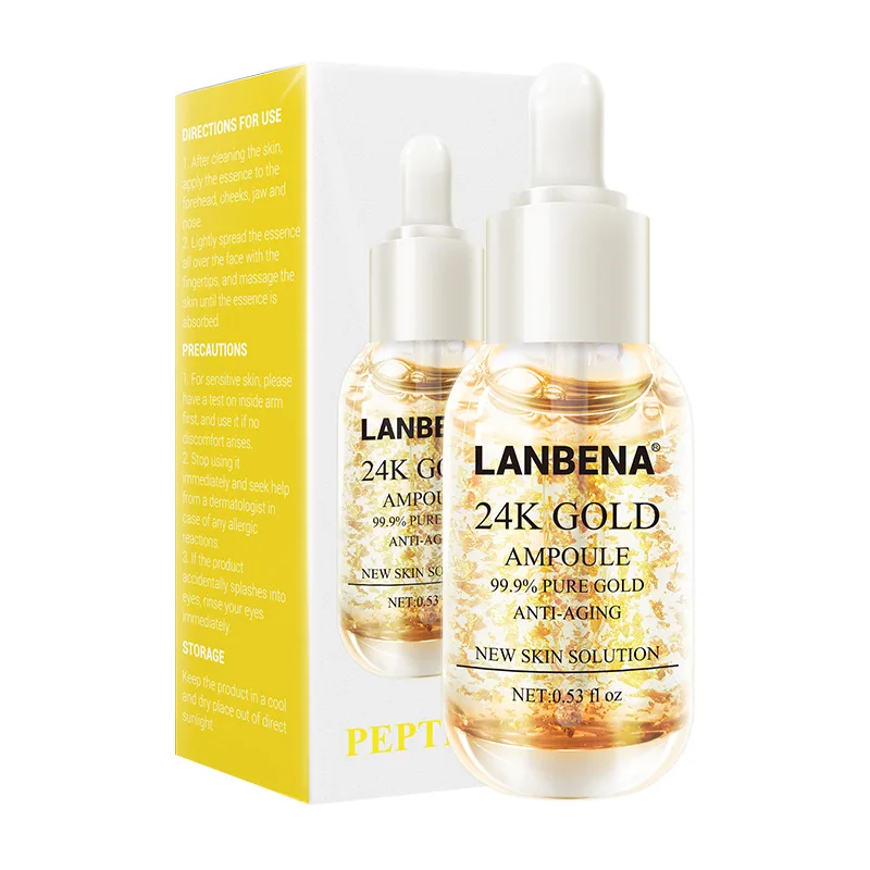 

24K GOLD Ampoule 24K Gold Tense Moisture Essence Pure Hyaluronic Acid Serum Anti-wrinkle Gold Nicotinamide Liquid Skin Care