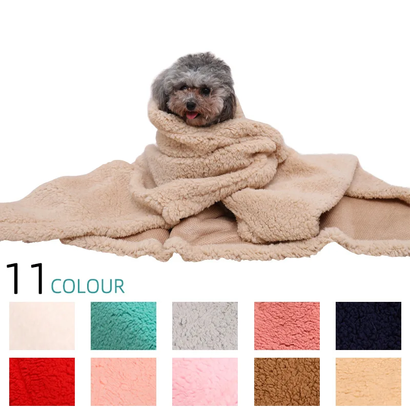 

Soft Pet Mat Dog Bed Winter Warm Cat Dog Blanket Cute Solid Color Sleeping Cover Towel Cushion for Small Large Dogs Supplies