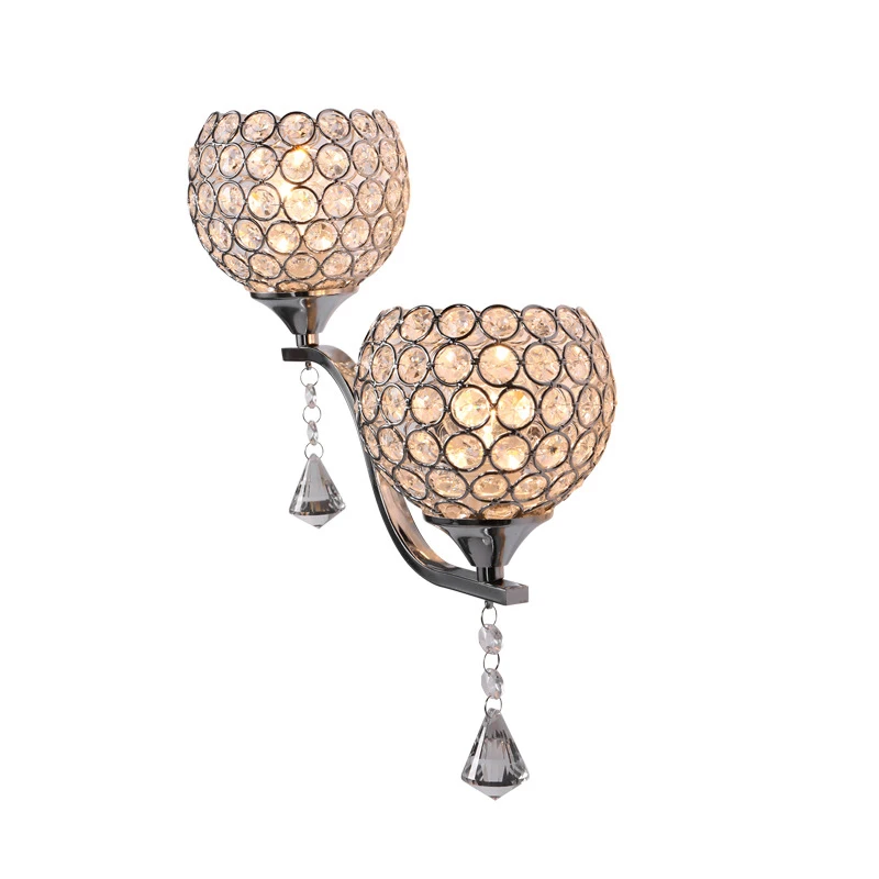 Gold Silver Crystal Wall Lights Simple Creative Bedside Lamp Living Room Indoor Sconce Lighting | Лампы и освещение
