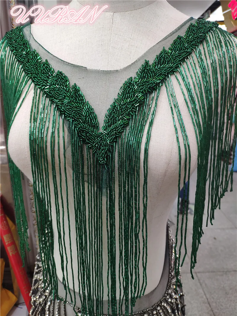 2 шт. черная бусина высокого качества бахрома штока используется для одежды