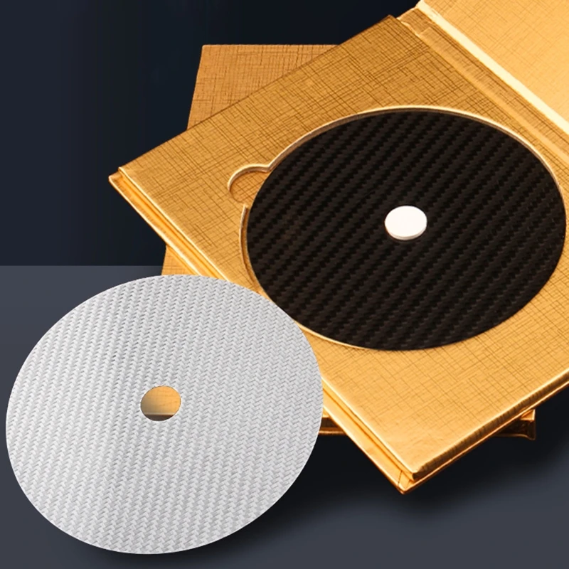 

0.2mm Thickness HiFi Carbon Fiber C D DVD Stabilizer Mat Top Tray Player Turntable Amp Cone Speaker Pad 40JB