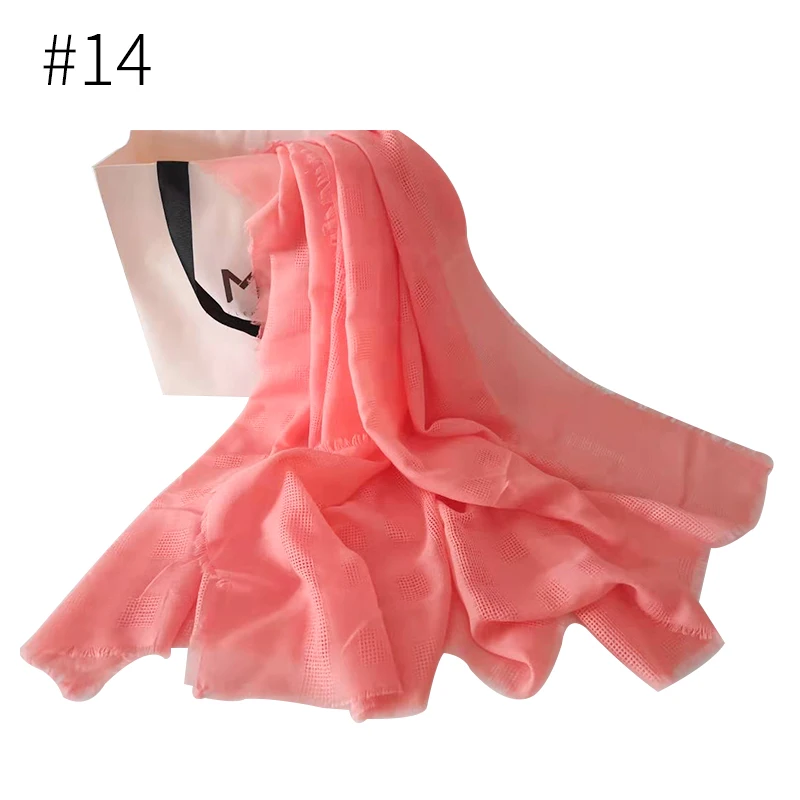Number 14 color Fashion solid color scarf viscose scarf piercing plaid shawl plain scarves maxi hijab muslim head hijabs wrap muffler 10pcs/lot - Color: Number 14 color