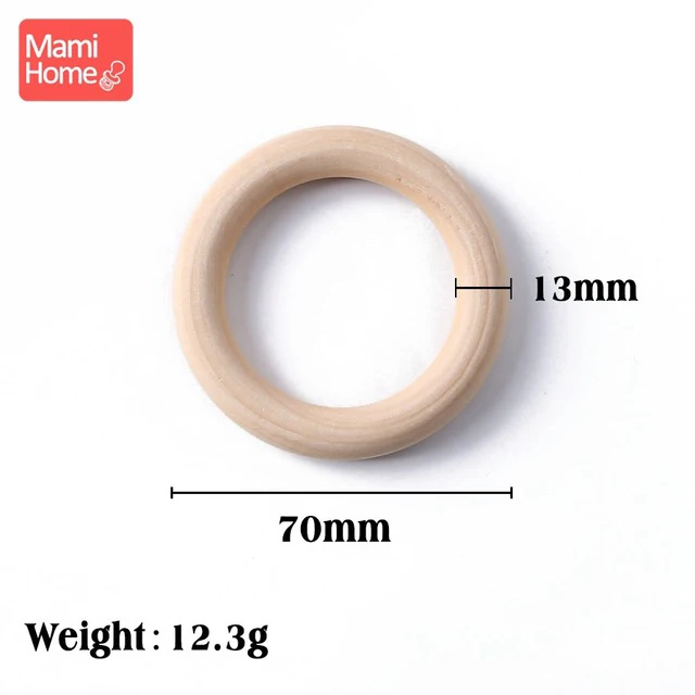 70mm Mamihome, 50 шт., кленовое дерево, кольцо, гладкая поверхность, натуральное дерево, Прорезывание Зубов, для детей, сделай сам, деревянное ожерелье, аксессуары для рукоделия - Цвет: 70mm