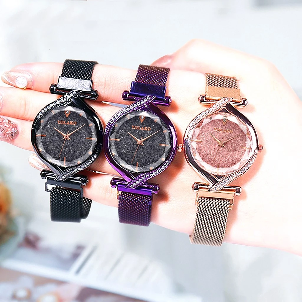 Часы женские кварцевые с овальным циферблатом на магнитной застежке | Наручные