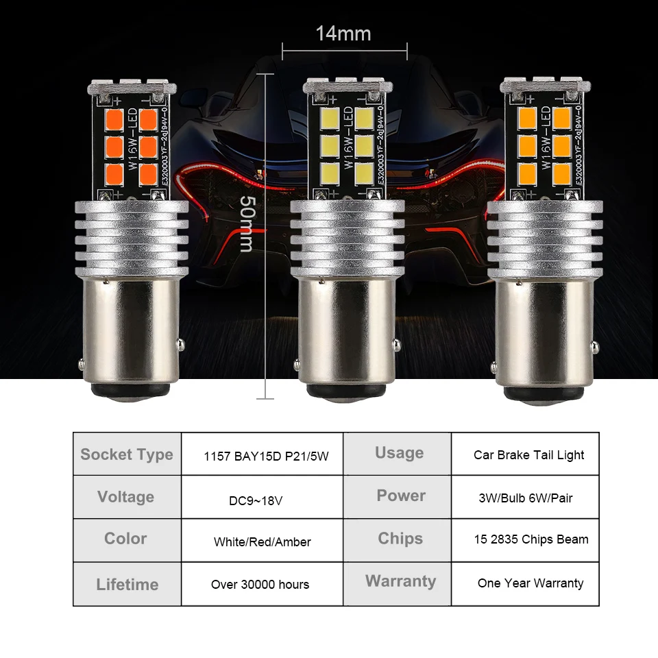 ANMINGPU 2x сигнальная лампа 1156 Led BA15S P21W BAU15S PY21W 2835SMD 1157 BAY15D P21/5W светодиодсветильник