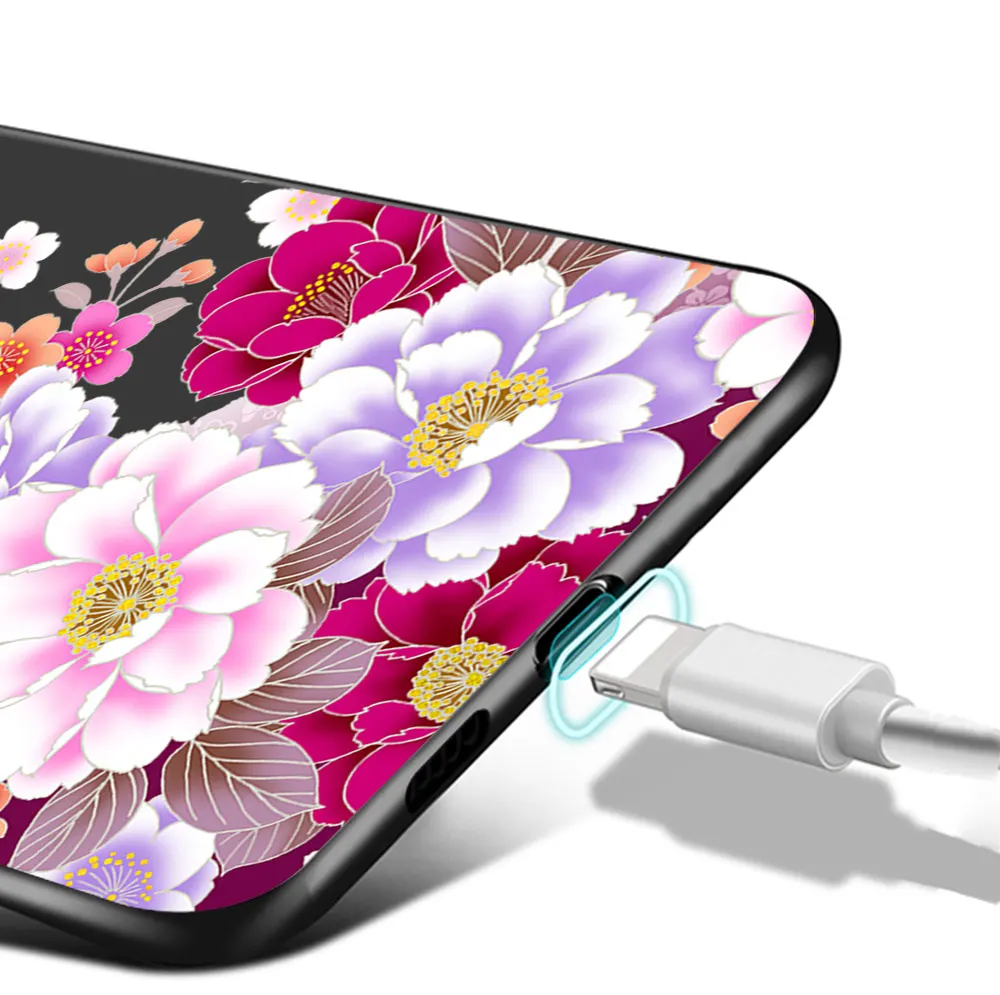 

Flower Case For Samsung A51 A71 A50 A70 A20 A40 A20E S20 S10 S9 S8 S7 Edge Ultra Puls Note 10 9 8 Plus Black Cover Funda Capa