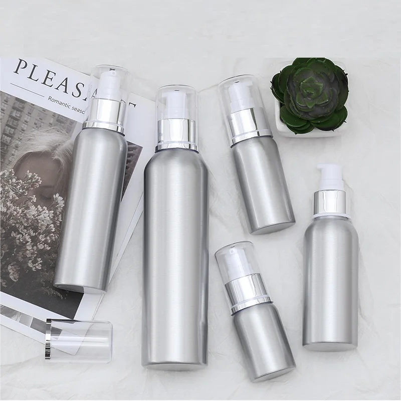Алюминиевая металлическая бутылочка с насосом 50 мл|pump bottle|pump dispenser bottlepump automotive |