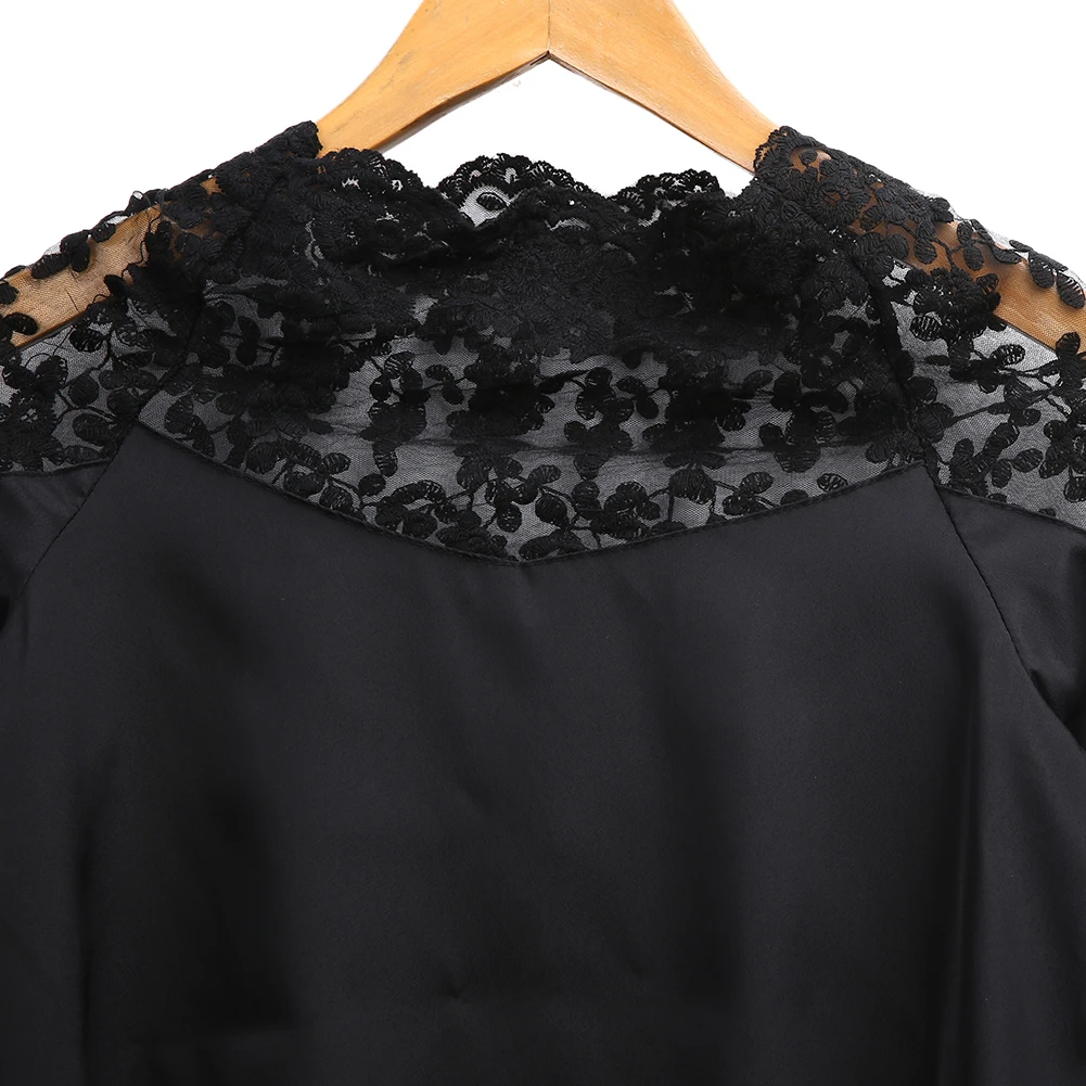 Сексуальная кружевная блузка с вышивкой Лоскутная манжетами на ремне Женская