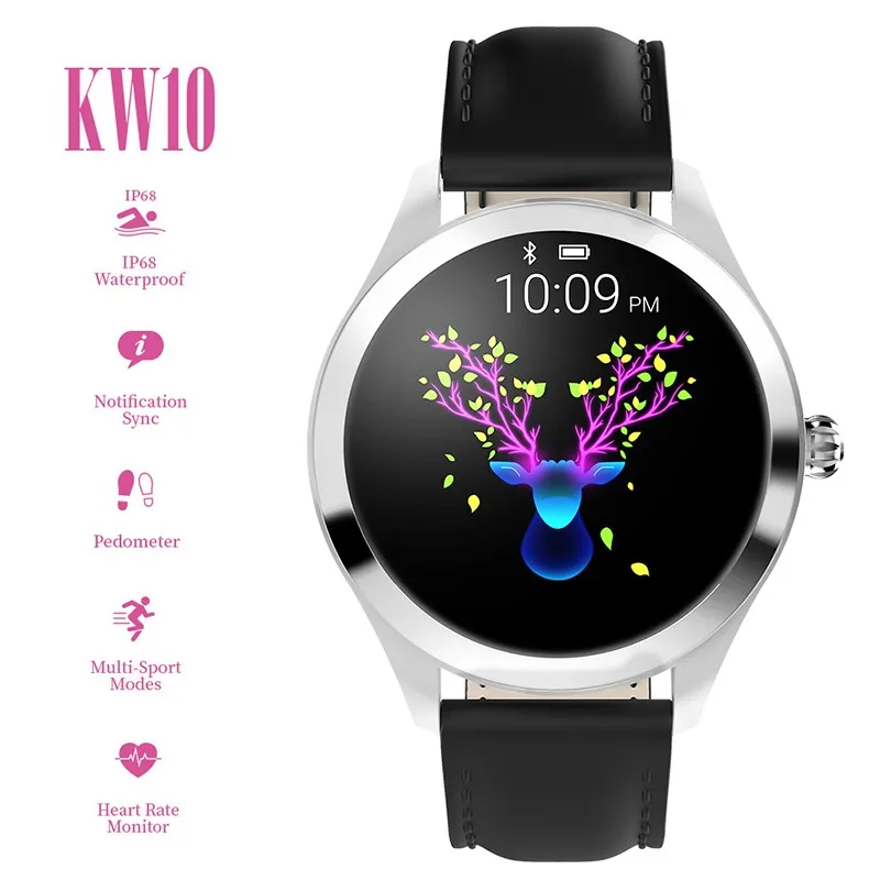 

KW10 Smart Watch Women Lovely Bracelet Heart Rate Monitor Sleep Monitoring Smartwatch Connect IOS Android band IP68 Waterproof