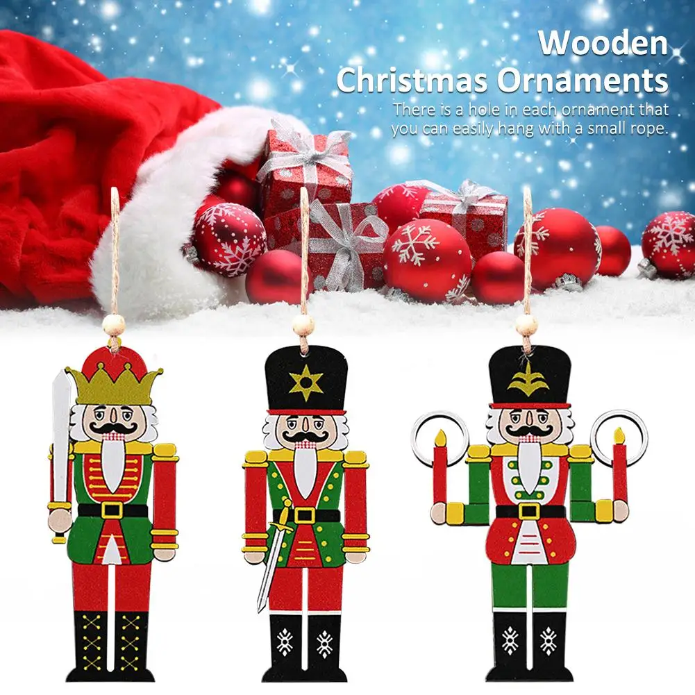 Рождественская деревянная подвесная подвеска Щелкунчик солдатский кортон