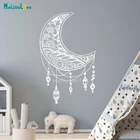 Наклейки на стену в виде Луны и мандалы, Съемные Виниловые украшения для спальни и детской комнаты, подарок, BA488