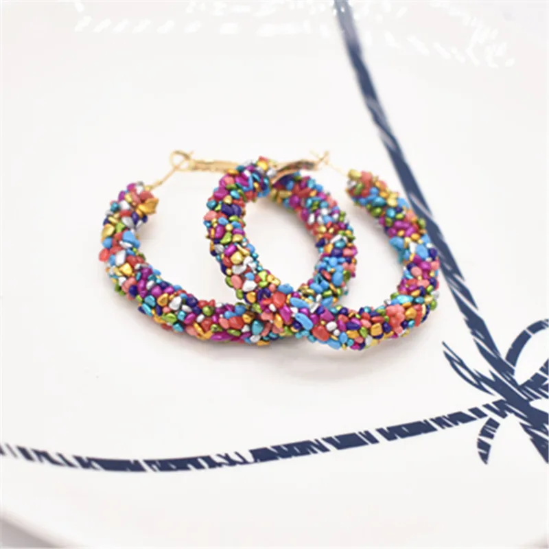 Набор из 4 больших женских сережек модная блестящая повязка для волос золотые