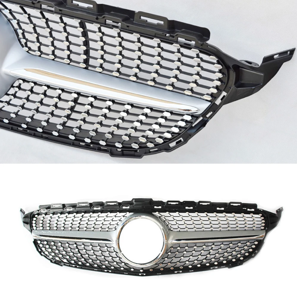 

YuBao 1Pcs Diamond Black Front Grille For Mercedes Benz W205 C180 C200 C250 C300 15-18