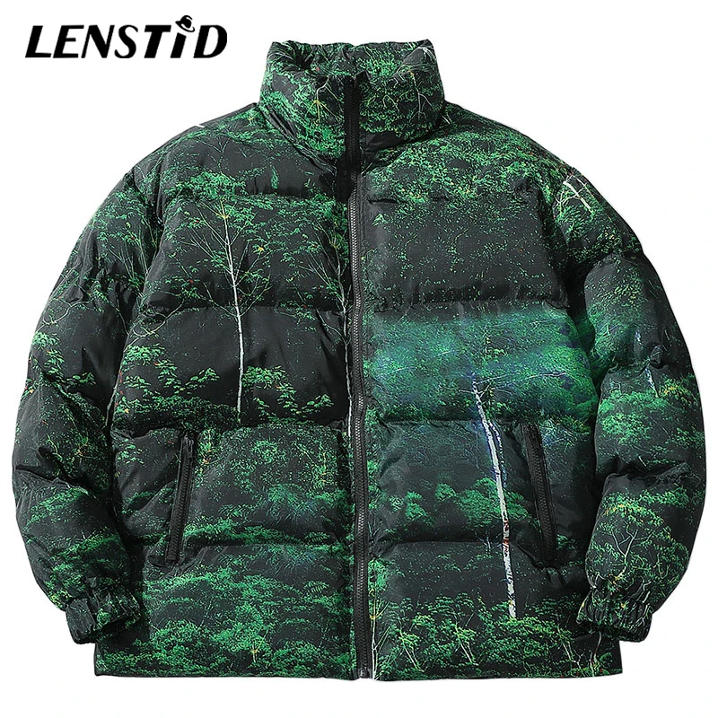 LENSTID 2019 хип хоп лесная камуфляжная Зимняя Теплая стеганая куртка парка Мужская