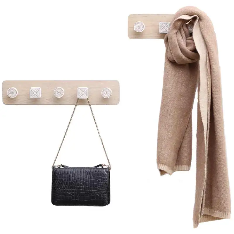 

Nordic Wooden Coat Hanger Wall Hooks Home Hotel Porch Living Room Wall Hanging Coat Hook Key Holder Decoration Hook Rack