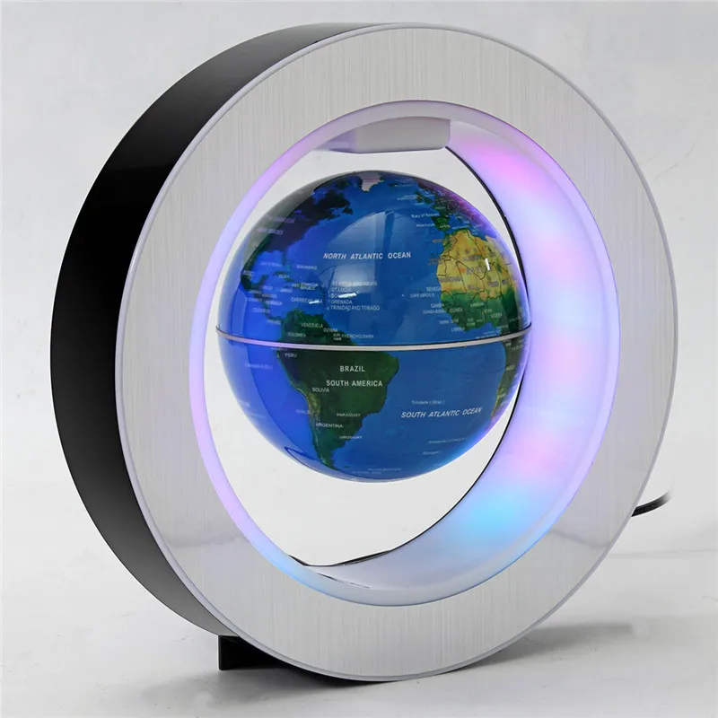 O shape Black Blue LED World Map Decor Home Electronic Magnetic Levitation Floating Globe Antigravity LED Light Gift Decoration images - 6