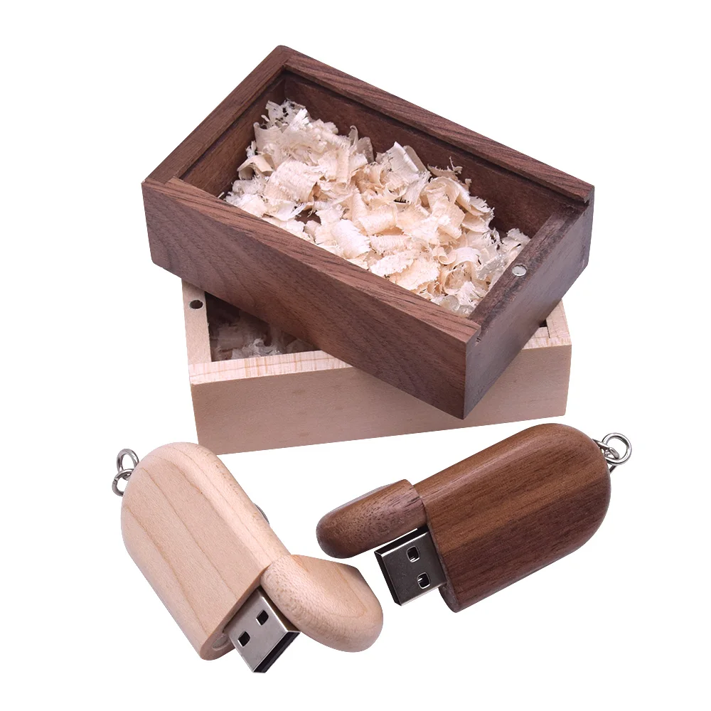 USB 2 0 популярный деревянный фонарик новый ключ с коробкой 64 ГБ 32 16 8 флэш