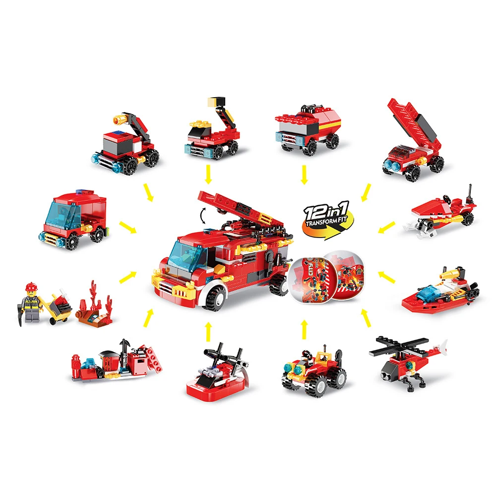 Детские развивающие огненные блоки серии City fire совместимы с различными брендами