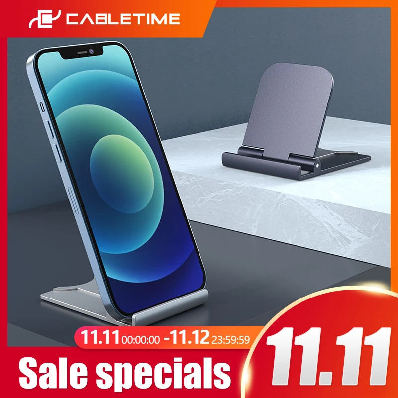 

CABLETIME Adjustable Phone Stand Holder Foldable & Portable for Mobile Phone iPhone Xiaomi Huawei LG Desk Stand C415
