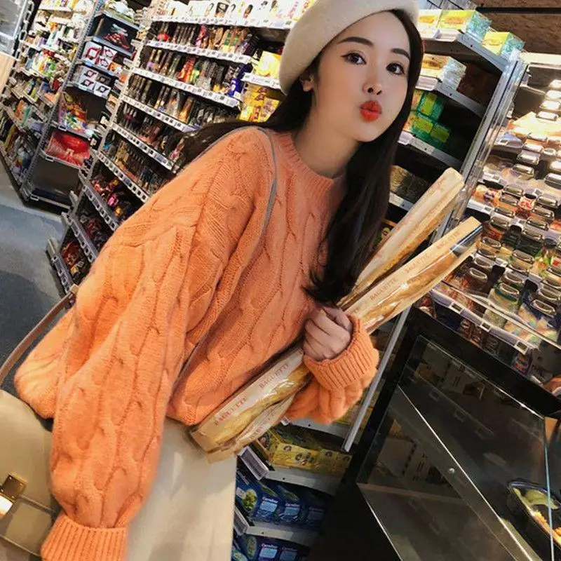 Модный свитер для женщин сезон осень-зима 2019 Модные свободные женские вязаные