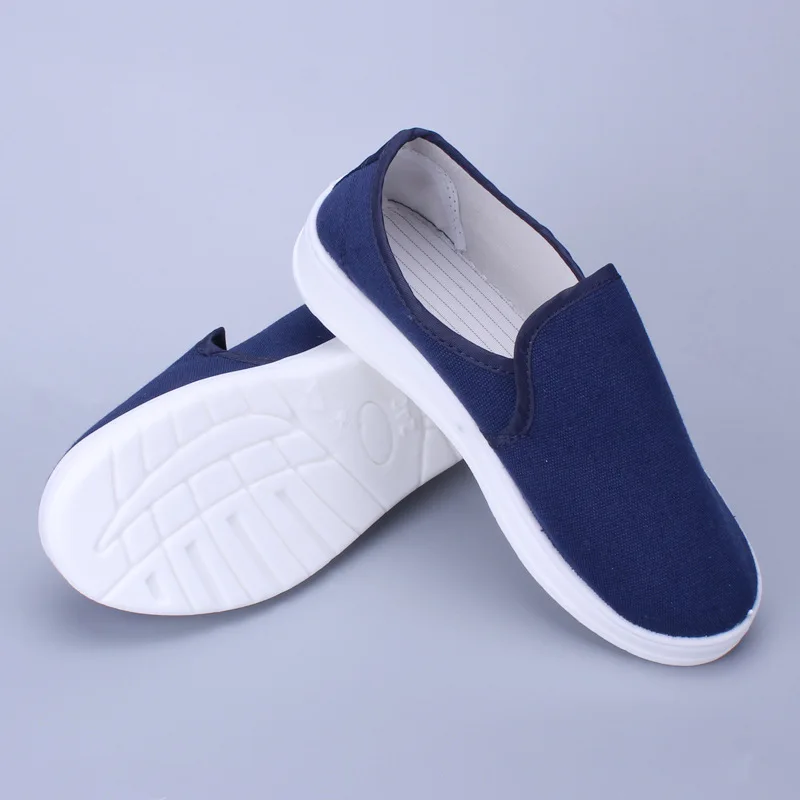 Антистатические пвх синие парусиновые полные белые ботинки без пыли чистые