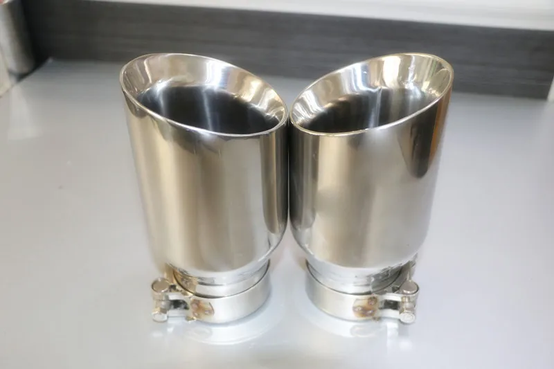 Universal Car Exhaust Muffler Tip Stainless Steel Pipe Chrome Trim Modified Car Tail Throat Liner Pipe