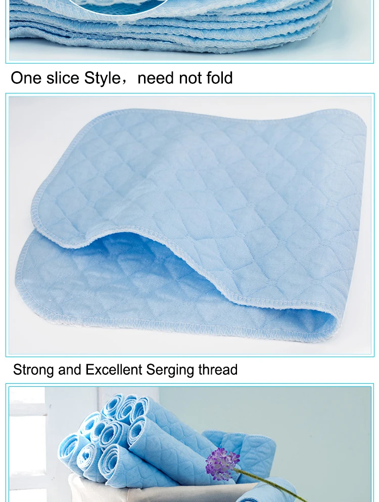 [usurpon] 5 pcs Cotton Insert Reusable Colored Baby Fitted Diaper Insert ECO Cotton Absorbent Newborn Diaper Insert