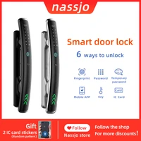 nassjo biometric fingerprint lock security intelligent electronic lock with password rfid unlock keyless lock for home office