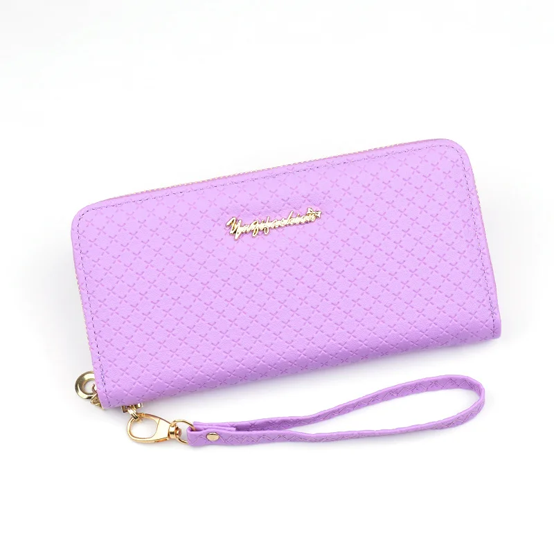 

New Style Clutch Bag Lady Wallet Long Zipper Fashion Korean Embossed Soft Wallet Large Capacity Wallet Mobile Phone Bag