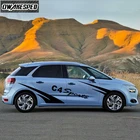 1 комплект наклеек на весь кузов автомобиля, спортивные полосы для гонок, декор для автомобильной двери, виниловые наклейки для Citroen C4, внешние аксессуары