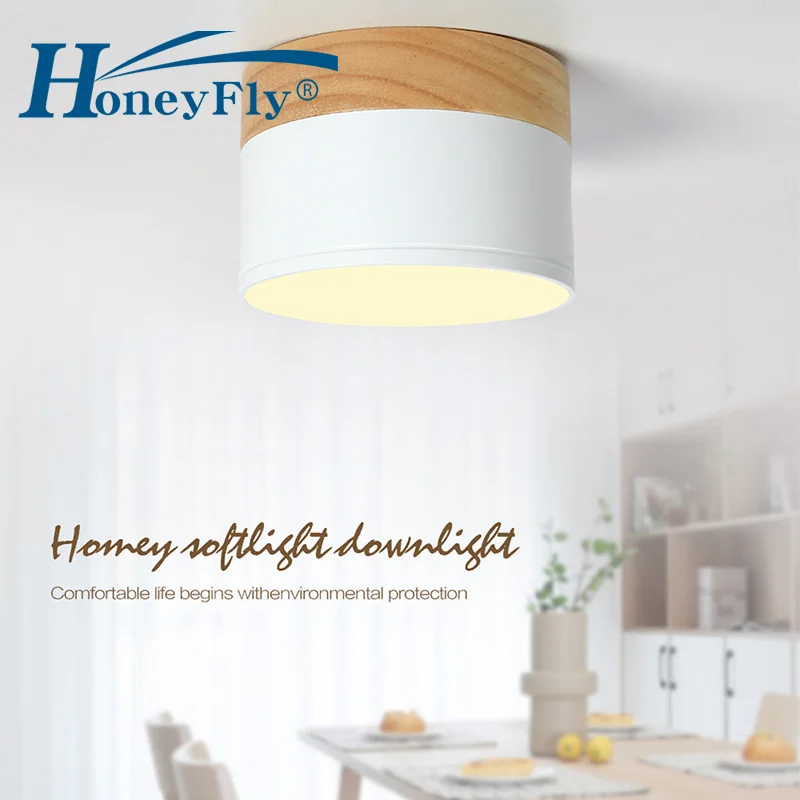 

Осветительные приборы HoneyFly Светодиодный точечный потолочный светильник 3 Вт, 5 Вт, осветительные приборы из алюминиевого дерева, современны...