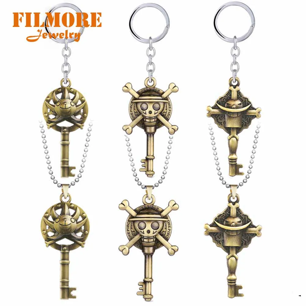 Одна штука аниме брелок OP Солнечный Луффи белая борода бронзовая подвеска дружба