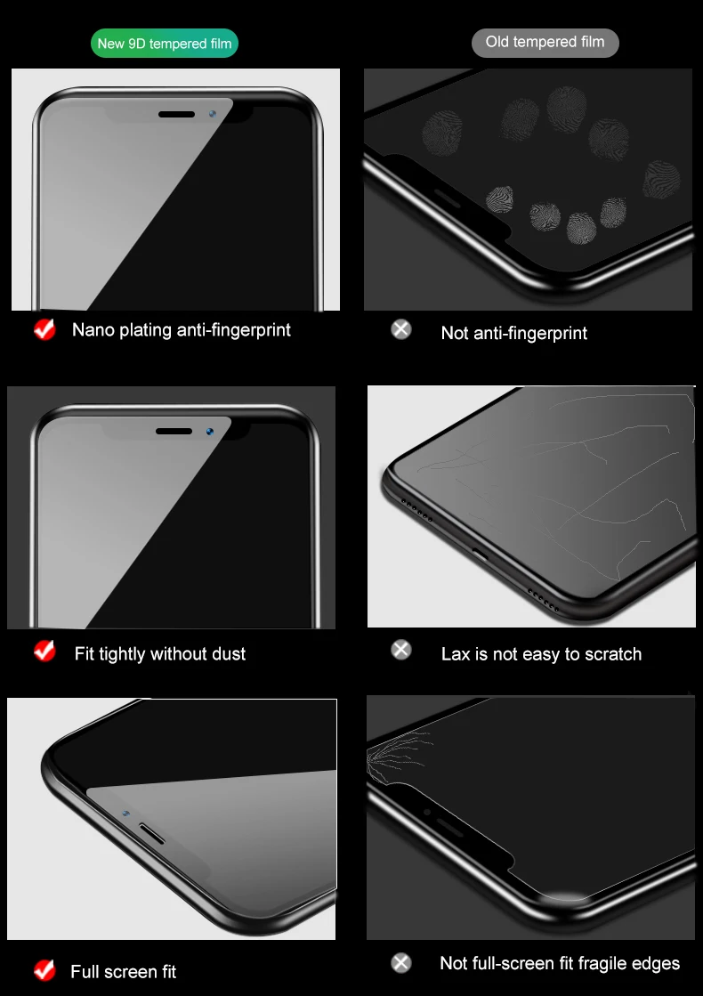 9D протектор экрана телефона Закаленное стекло пленка для iphone X 7 6 8 6S plus 11 Pro XS XR XS Max полный закругленный протектор экрана пленка