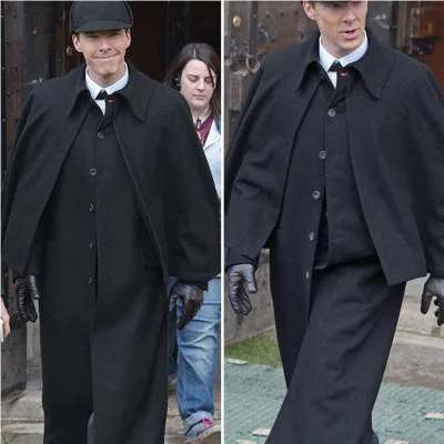 

and New European American men's long, loose woollen coats, Shylock's fake cloaks, capes, wool coats