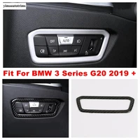 head lights lamps headlight switch button panel cover trim fit for bmw 3 series g20 2019 2022 abs matte carbon fiber look