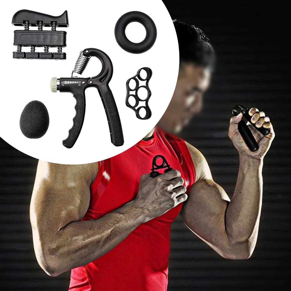 

5PCS Hand Gripper Set Relieve Pain Forearm Home Training Equipment Adjustable Strength Workout Exercise Fitness Therapy