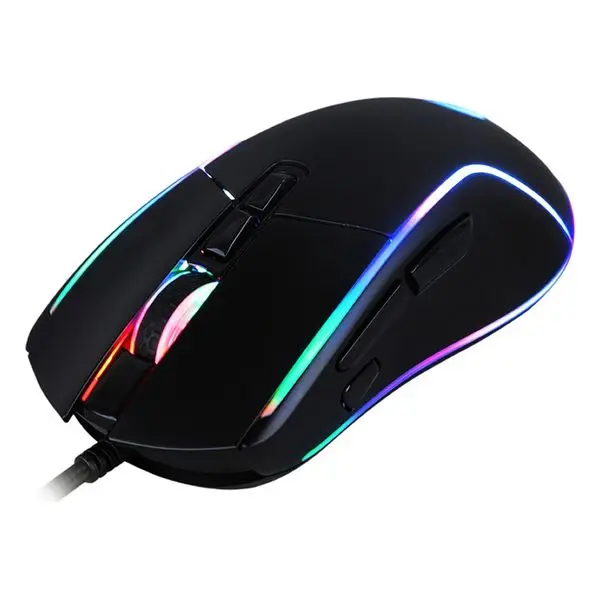 Светодиодный игровой Мышь небольшой DG MOU019 RGB 6400 точек/дюйм 30 ips черный|Коврики для