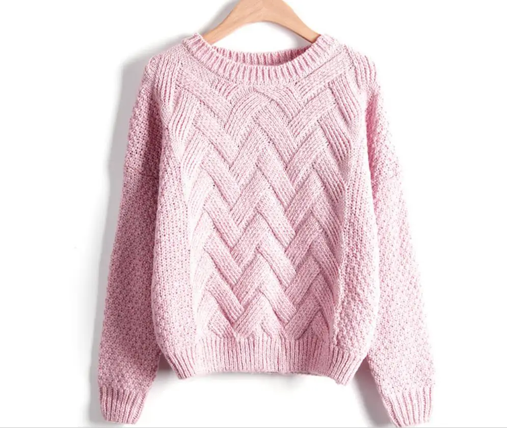 Baharcelin Women Girl Winter sweater Knitted Pullovers Casual Loose Sweater twisted Tops warm thick knited top clothing | Женская одежда