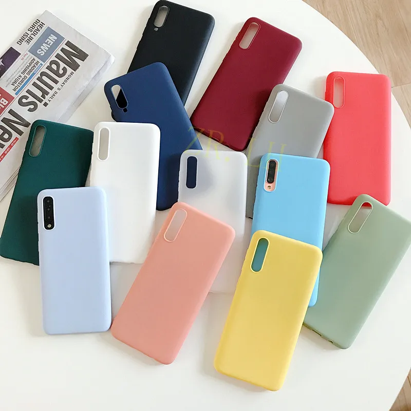

Silicone Case For Samsung Galaxy A71 A51 A52 A72 A32 A22 5G A50 A42 Solid TPU Candy A31 A7 2018 A20E A20S A10 A41 Cases Cover