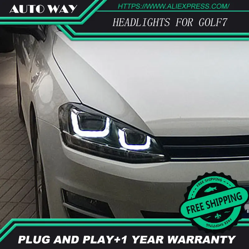 Светодиодный чехол для фар VW Golf 7 Golf7 MK7 2014 2017|car styling led|bi-xenon lensled hid |