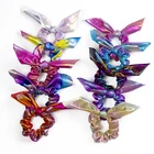 Резинки для волос с радужным узелком женские, эластичные заколки с кроличьими ушками, аксессуар на голову