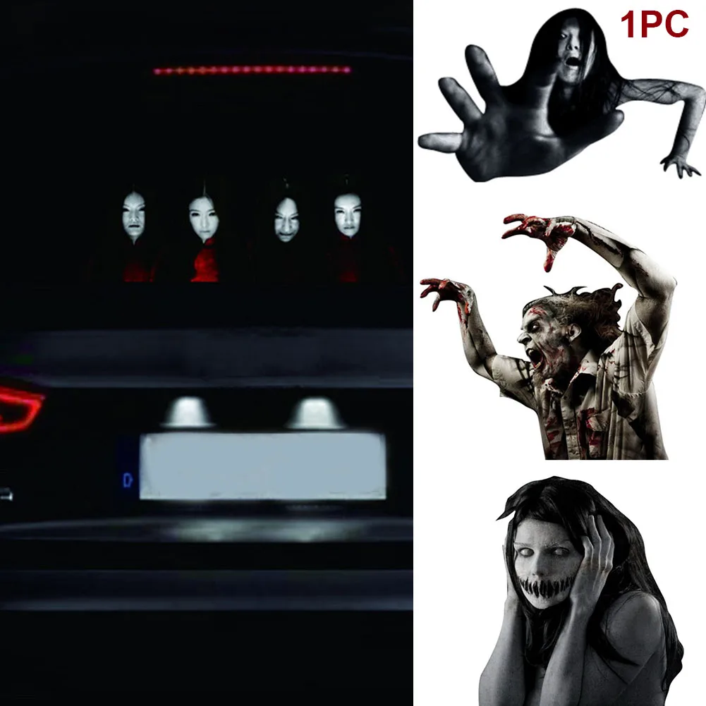 

Trucks SUV DIY Waterproof Self Adhesive Universal Halloween Decoration Scary Head Horror Ghost Car Sticker Removable Exterior