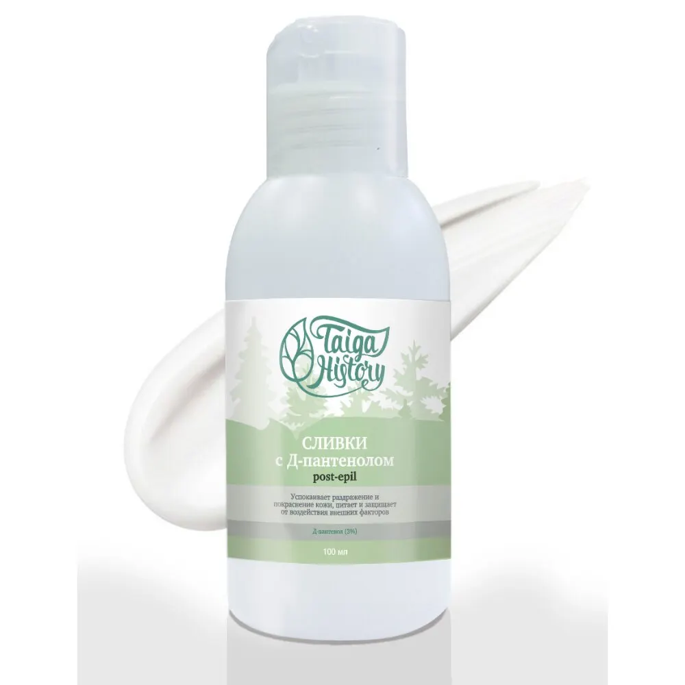 Сливки восстанавливающие с Д-пантенолом после депиляции 100 мл Taiga History Снимает