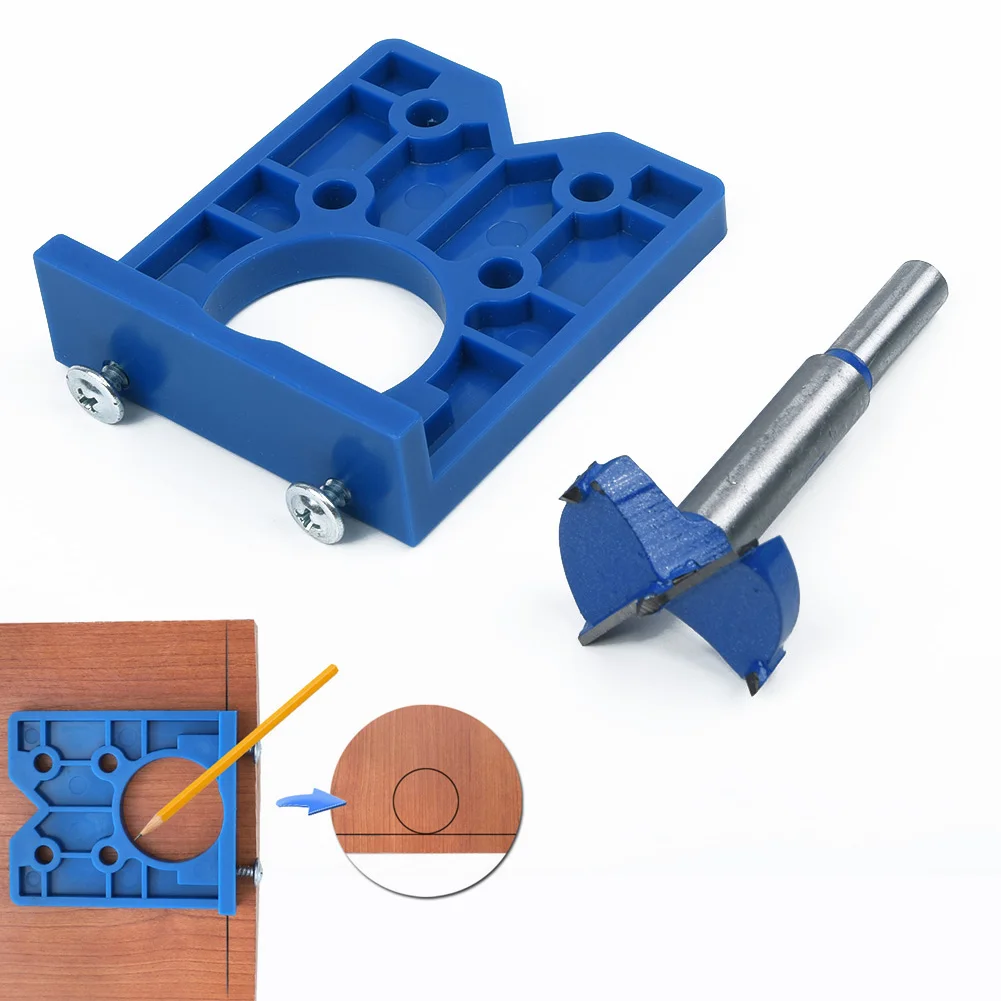

Wood Work Joinery Locator Drilling Jig Accessories Carpentry Mounting 35mm DIY