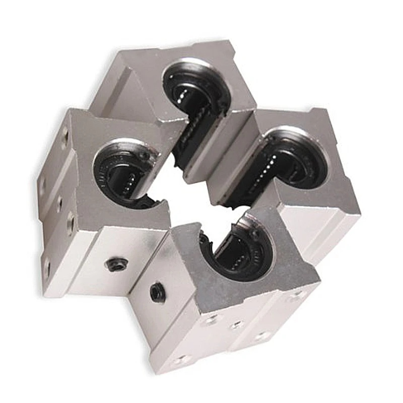 

4 x SBR12UU 12mm Aluminum Linear Motion Router Bearing block, silver