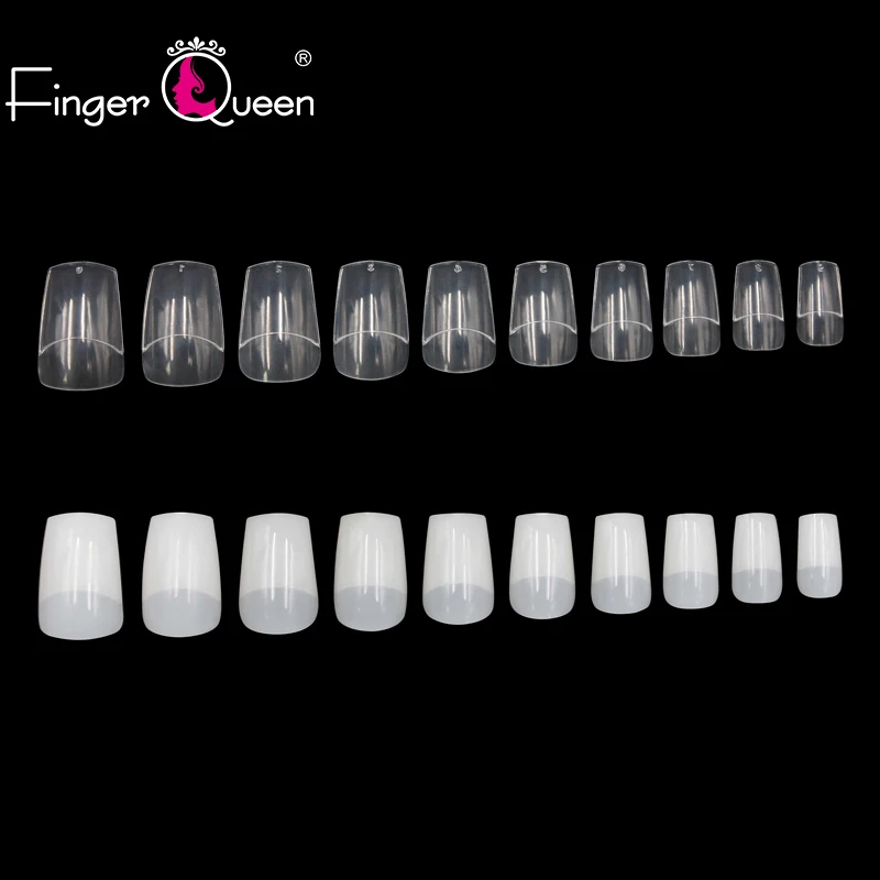 

Fingerqueen 500pcs French False Acrylic Nail Tips Half Cover Tips Coffin Fake Nails UV Gel Manicure Fake Nail Tips FQ-230
