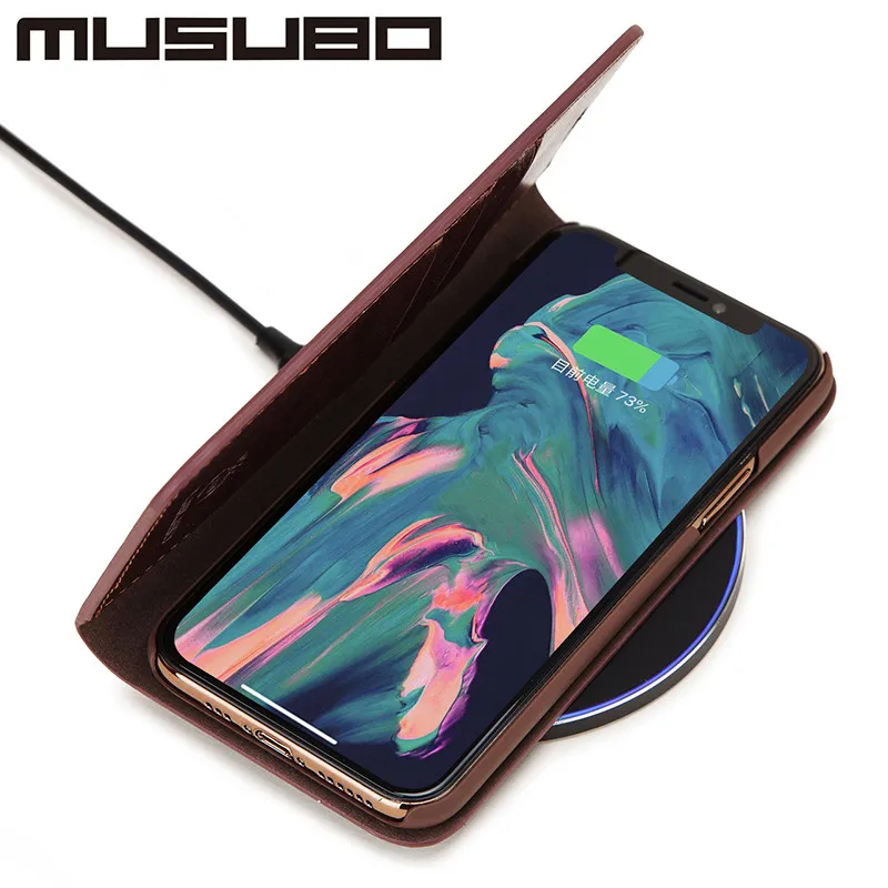 Musubo телефон Case для iPhone 7 плюс 8 плюс Натуральной Кожи Класса Люкс случаи Обложка для iphone 6 plus 6s плюс 5 5S SE Флип случаях чехол на айфон X XR Xs Max чехол на айфон 8 кожаный чехол флип бумажник чехол для