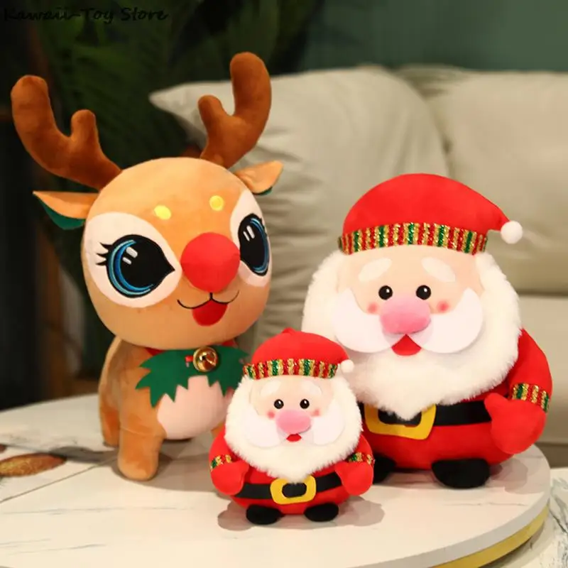 

Рождественское украшение, мягкая плюшевая игрушка в виде Санта-Клауса, Милый лось, игрушка-животное, декоративные подушки, кавайная плюшева...