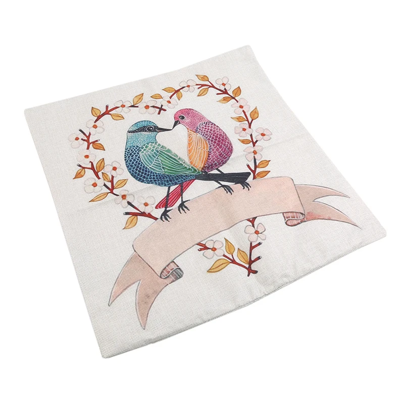 1 Pc Europe And The United States Retro Hot Tree Bird Figure Hug Pillowcase Cushion Cover To Map Custom Creative Home Gifts | Дом и сад